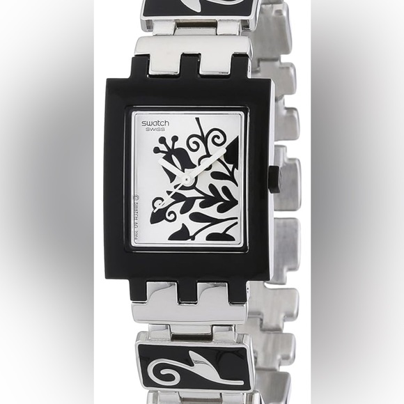OOPS 👀Swatch Watch AG 2004 stainless steel enamel analog rectangular face - Picture 13 of 13